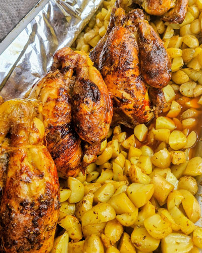 Poulets rotis